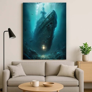 Tablou Canvas - The mermaid and the dolphin - Img 3