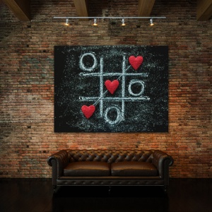 Tablou Canvas Tic Tac Toe Hearts - Img 3