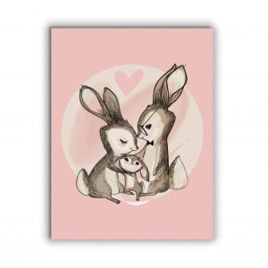 Tablou Copii - Happy Rabbit Family - Img 3