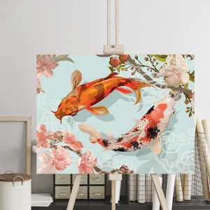 Tablou Japanese colorful fishes - Img 2