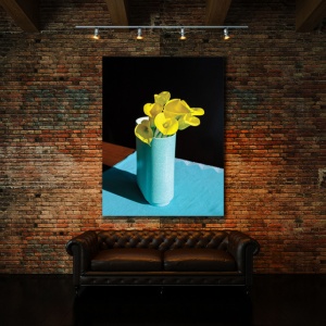 Tablou Office - Yellow Flowers, Blue Vase - Img 3