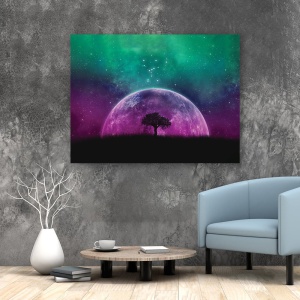 Tablou Tree and violet planet