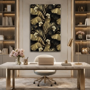 Tablou Vegetatie - Golden Tropical Flowers (031)