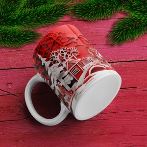 Cana De Craciun - Red and White 3D Winter - Img 3