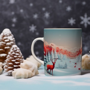 Cana De Craciun - Red Paper Reindeers - Img 2