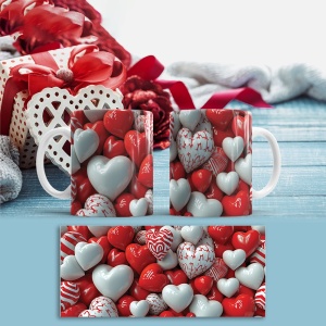Cana Valentine's Day - White and Red Marble Hearts - Img 2