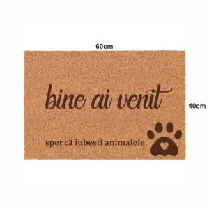 Covor de intrare personalizat - 60x40cm - iubitor de animale - Img 2