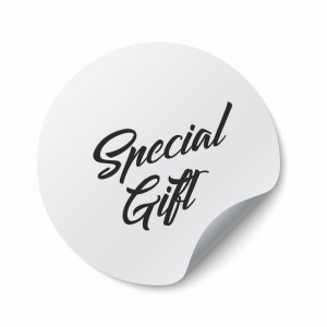 Etichete personalizate SPECIAL GIFT, 100 buc, PVC, rezistente la apa - Img 2