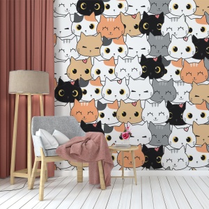 Fototapet - Cute cats heads (FTD1000291) - Img 3