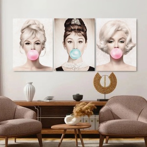 Set 3 Tablouri Canvas - Bubble gum divas