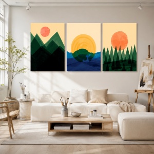Set 3 Tablouri Watercolor landscapes