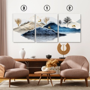 Set Tablouri Canvas - Blue Misty Mountains - Img 4