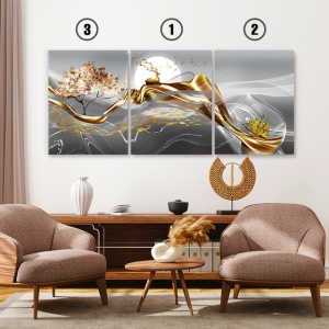 Set Tablouri Canvas - Deer And Golden Boat - Img 3