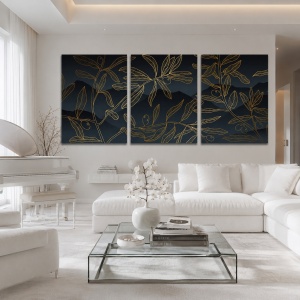 Set Tablouri Canvas - Golden Olive Branches