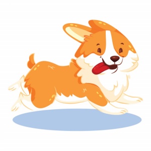 Sticker Copii - Corgi alergand - Img 2