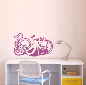 Sticker De Perete Caracatita (In Doua Culori)