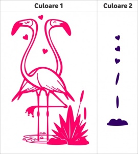 Sticker De Perete Flamingo (In Doua Culori) - Img 3
