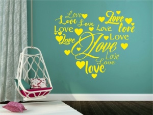 Sticker De Perete Love Scris In Forma De Inima - Img 5
