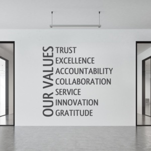 Sticker De Perete Our Values - Valorile Noastre