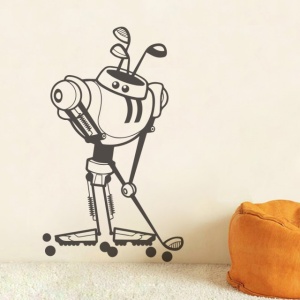 Sticker De Perete Robot Jucator De Golf