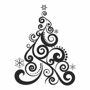 Sticker De Perete Swirl Christmas Tree Xmas - Img 3