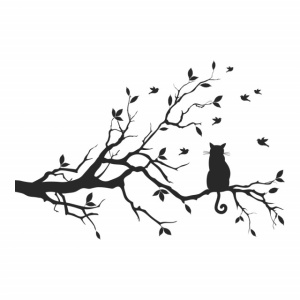 Sticker De Perete Tree Branch Cat - Img 3