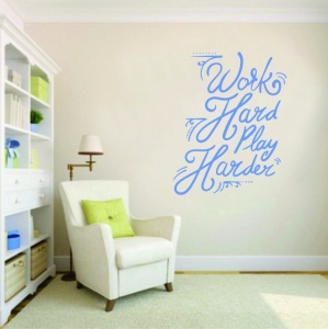 Sticker De Perete Work Hard, Play Harder - Img 3