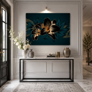Tablou Canvas Beautiful Golden Lilies