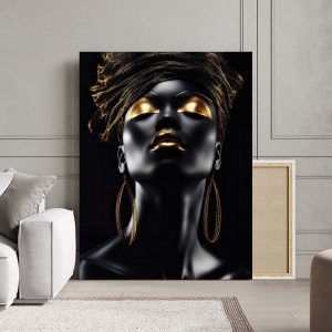 Tablou Canvas - Beautiful tribal woman with gold - Img 2