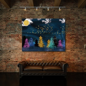 Tablou Canvas Colorful Forest - Img 3