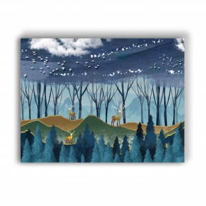 Tablou Canvas Deep Into The Blue Forest - Img 3