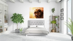 Tablou Canvas Efect Pictura - Leu