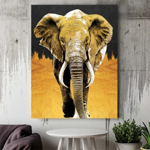 Tablou Canvas - Golden elephant - Img 3