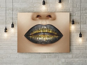 Tablou Canvas Golden Lips - Img 3