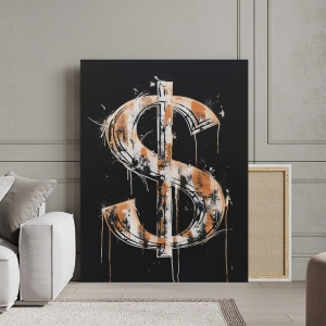 Tablou Canvas Inspirațional - Dripping Dollar Sign - Img 3