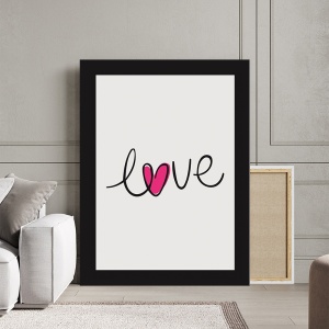 Tablou Canvas Inspirațional - Love (handwrite in a frame) 2 - Img 3
