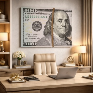 Tablou Canvas Inspirațional - Stack of Money