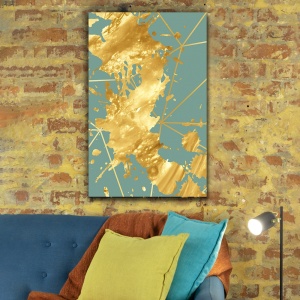 Tablou canvas - Light Blue and Gold (ZAZ 008)