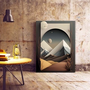 Tablou Canvas Modern Abstract - Abstract landscape with mountains - Img 2