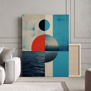 Tablou Canvas Modern Abstract - Abstract shapes and seascape - Img 3
