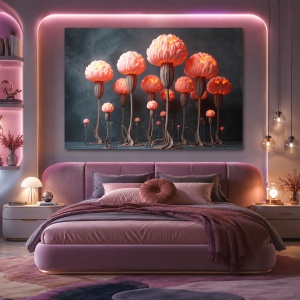 Tablou Canvas Modern Abstract - Magical lightening flowers