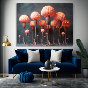 Tablou Canvas Modern Abstract - Magical lightening flowers - Img 4