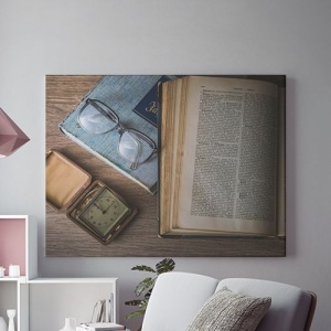 Tablou Canvas Old Book And Glasses