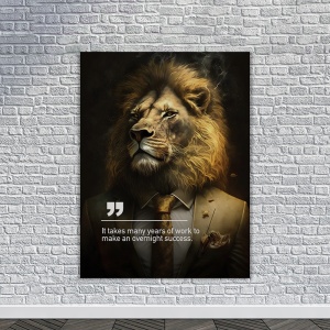 Tablou Canvas Personalizat - Business Animals - Golden Lion - Img 4