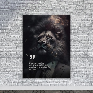 Tablou Canvas Personalizat - Business Animals - Lion (confident look) - Img 4