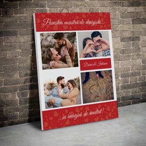 Tablou Canvas Personalizat - Povestea noastra de dragoste (poze si nume) - Img 3