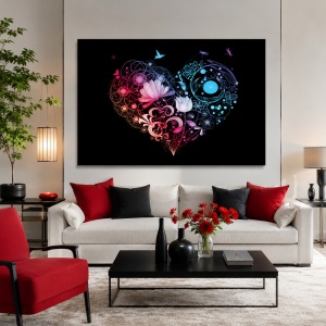Tablou Canvas Rainbow Glowing Heart