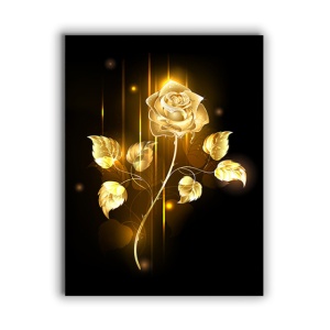 Tablou Canvas Shining Golden Rose - Img 2