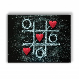 Tablou Canvas Tic Tac Toe Hearts - Img 4