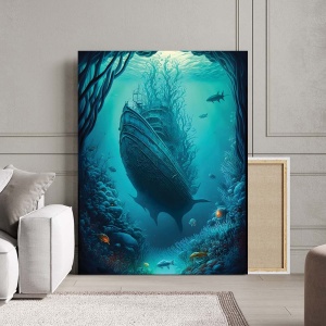 Tablou Canvas Underwater shipwreck - Img 2
